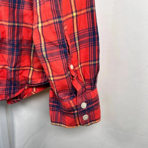 J. Crew The Perfect Shirt Size XL Women Flannel Plaid Red - Picture 7 of 7